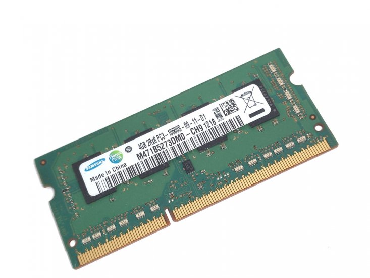 Samsung M471B5273DM0-CH9 4GB PC3-10600S-09-11-D1 2Rx8 1333MHz 204pin Laptop / Notebook SODIMM CL9 1.5V Non-ECC DDR3 Memory - Discount Prices, Technical Specs and Reviews - Click Image to Close