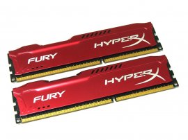 Kingston HX313C9FRK2/16 16GB (2 x 8GB Kit) PC3-10600 1333MHz HyperX Fury Red 240pin DIMM Desktop Non-ECC DDR3 Memory - Discount Prices, Technical Specs and Reviews