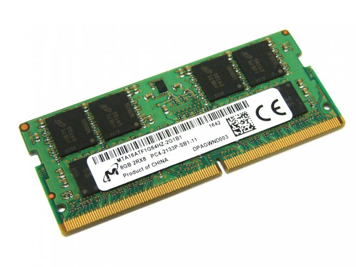 Micron MTA16ATF1G64HZ-2G1B1 8GB PC4-2133P-SB1-11 2Rx8 2133MHz PC4-17000 260pin Laptop / Notebook SODIMM CL15 1.2V Non-ECC DDR4 Memory - Discount Prices, Technical Specs and Reviews - Click Image to Close