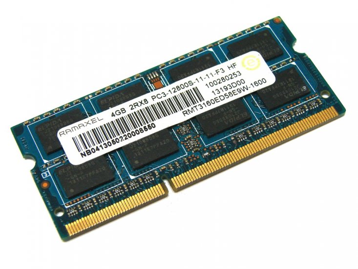 Ramaxel RMT3160ED58E9W-1600 4GB PC3-12800S-11-11-F3 1600MHz 204-pin 2Rx8 Laptop / Notebook SODIMM CL11 1.5V Non-ECC DDR3 Memory - Discount Prices, Technical Specs and Reviews - Click Image to Close