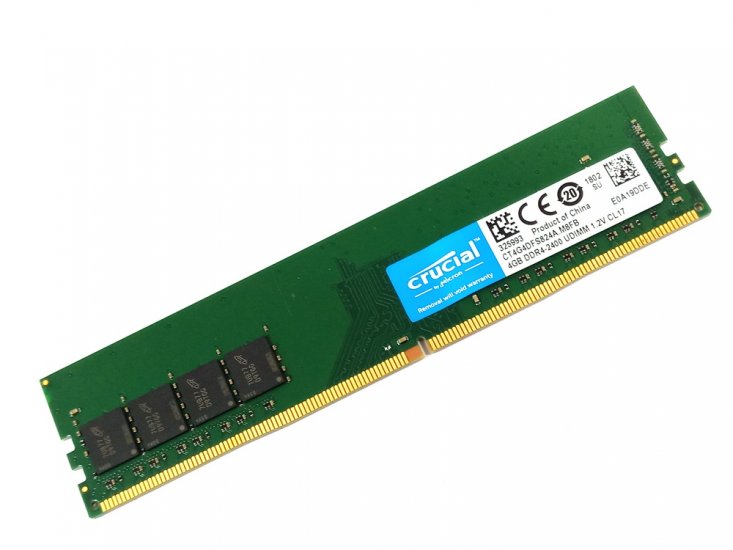Crucial CT4G4DFS824A 4GB, PC4-19200, 2400MHz, 1Rx8 CL17, 1.2V, 1Rx8 288pin DIMM, Desktop DDR4 Memory - Discount Prices, Technical Specs and Reviews - Click Image to Close