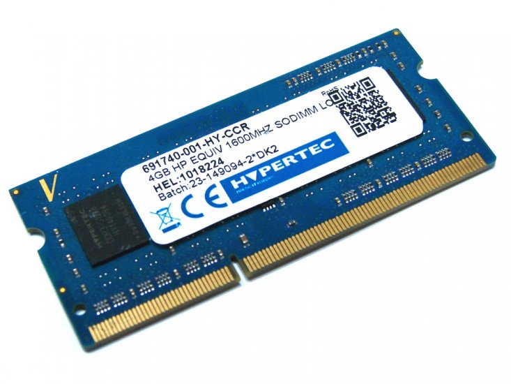Hypertec 691740-001-HY-CCR 4GB PC3L-12800S 1Rx8 1600MHz 204-pin HP Equivalent Laptop / Notebook SODIMM CL11 1.35V (Low Voltage) Non-ECC DDR3 Memory - Discount Prices, Technical Specs and Reviews (Blue) - Click Image to Close