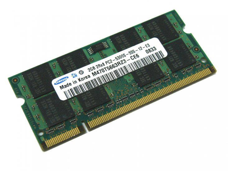Samsung M470T5663RZ3-CE6 2GB PC2-5300S-555-12-E3 667MHz 200pin Laptop / Notebook Non-ECC SODIMM CL5 1.8V DDR2 Memory - Discount Prices, Technical Specs and Reviews - Click Image to Close