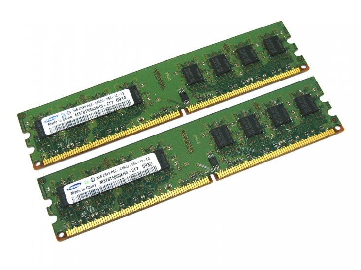 Samsung M378T5663EH3-CF7 4GB (2 x 2GB Kit) PC2-6400U-666-12-E3 2Rx8 800MHz 240-pin DIMM, Non-ECC DDR2 Desktop Memory - Discount Prices, Technical Specs and Reviews - Click Image to Close