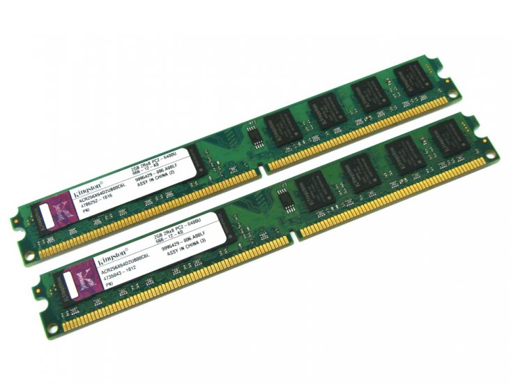 Kingston ACR256X64D2U800C6L 4GB (2 x 2GB Kit) CL6 800MHz PC2-6400 Low Profile 240-pin DIMM, Non-ECC DDR2 Desktop Memory - Discount Prices, Technical Specs and Reviews - Click Image to Close
