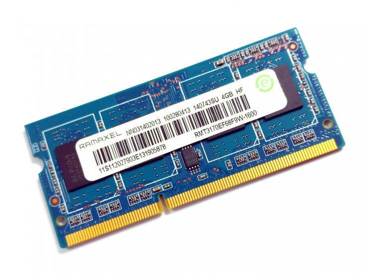 Ramaxel RMT3170EF68F9W-1600 4GB PC3L-12800S-11-12-B4 1600MHz 204pin Laptop / Notebook SODIMM CL11 1.35V (Low Voltage) Non-ECC DDR3 Memory - Discount Prices, Technical Specs and Reviews - Click Image to Close