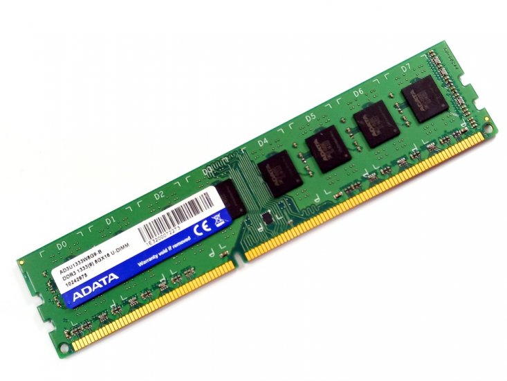 ADATA AD3U1333W8G9-B PC3-10600U 8GB DDR3 1333MHz Memory - Discount Prices, Technical Specs and Reviews - Click Image to Close