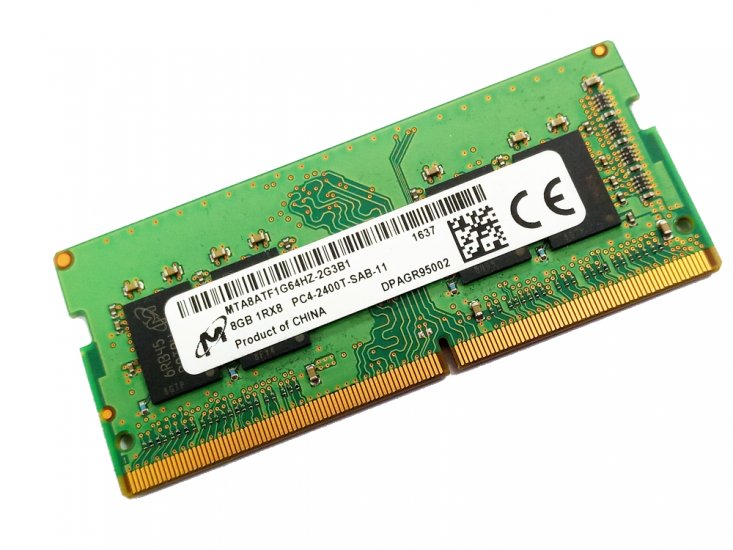 Micron MTA8ATF1G64HZ-2G3B1 8GB PC4-2400T-SAB-11 1Rx8 2400MHz PC4-19200 260pin Laptop / Notebook SODIMM CL17 1.2V Non-ECC DDR4 Memory - Discount Prices, Technical Specs and Reviews - Click Image to Close