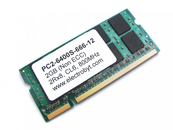Electrobyt PC2-6400S-666-12 2GB 2Rx8 PC2-6400 800MHz 200pin Laptop / Notebook Non-ECC SODIMM CL6 1.8V DDR2 Memory - Discount Prices, Technical Specs and Reviews - Click Image to Close