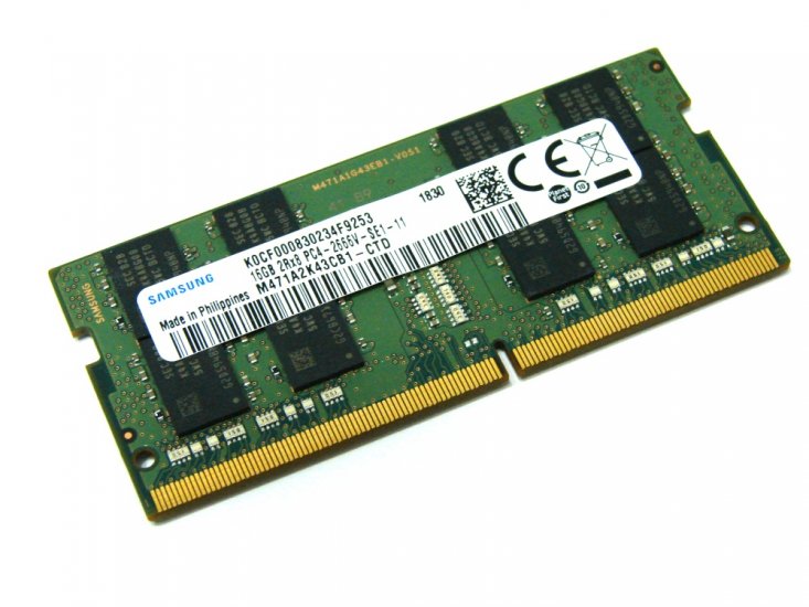 Samsung M471A2K43CB1-CTD 16GB PC4-2666V-SE1-11 2Rx8 2666MHz PC4-21300 260pin Laptop / Notebook SODIMM CL19 1.2V Non-ECC DDR4 Memory - Discount Prices, Technical Specs and Reviews - Click Image to Close