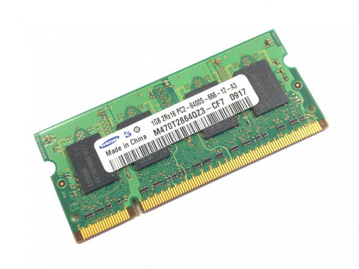 Samsung M470T2864QZ3-CF7 1GB PC2-6400S-666-12-A3 800MHz 2Rx16 200pin Laptop / Notebook Non-ECC SODIMM CL6 1.8V DDR2 Memory - Discount Prices, Technical Specs and Reviews - Click Image to Close