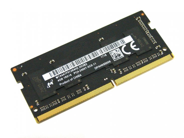 Micron MTA4ATF51264HZ-2G3B2 4GB PC4-2400T-SC0-11 1Rx16 2400MHz PC4-19200 260pin Laptop / Notebook SODIMM CL17 1.2V Non-ECC DDR4 Memory - Discount Prices, Technical Specs and Reviews (Black) - Click Image to Close