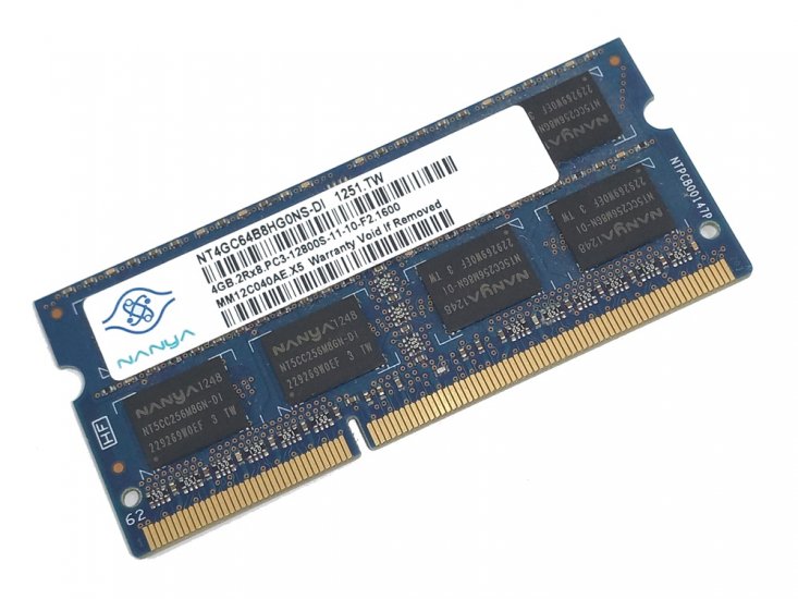 Nanya NT4GC64B8HG0NS-DI 4GB PC3-12800S-11-10-F2 2Rx8 1600MHz 204pin Laptop / Notebook SODIMM CL11 1.5V Non-ECC DDR3 Memory - Discount Prices, Technical Specs and Reviews - Click Image to Close