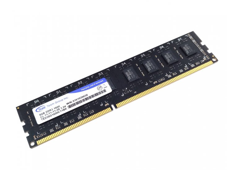 Team Group TED38G1600C11BK 8GB PC3-12800U 1600MHz 2Rx8 240pin DIMM Desktop Non-ECC DDR3 Memory - Discount Prices, Technical Specs and Reviews - Click Image to Close