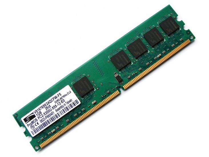 ProMOS V916765K24QCFW-F5 PC2-5300U-555-12-E0 1GB 2Rx8 240-pin DIMM, Non-ECC DDR2 Desktop Memory - Discount Prices, Technical Specs and Reviews - Click Image to Close