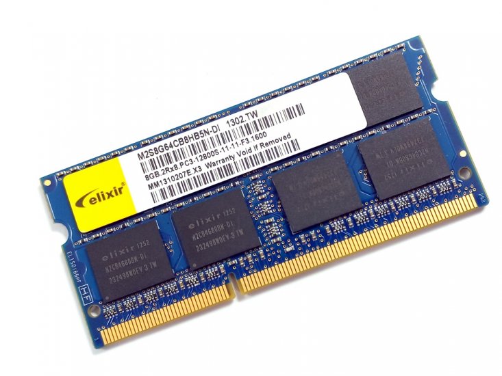 Elixir M2S8G64CB8HB5N-DI 8GB PC3-12800S-11-11-F3 1600MHz 204pin Laptop / Notebook SODIMM CL11 1.5V Non-ECC DDR3 Memory - Discount Prices, Technical Specs and Reviews - Click Image to Close