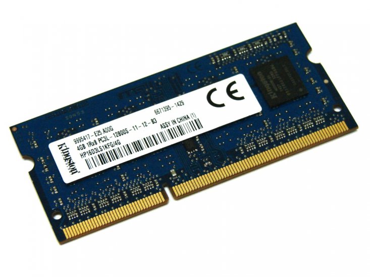 Kingston HP16D3LS1KFG/4G 4GB PC3L-12800S-11-12-B3 1600MHz 204-pin Laptop / Notebook SODIMM CL11 1.35V (Low Voltage) Non-ECC DDR3 Memory - Discount Prices, Technical Specs and Reviews - Click Image to Close
