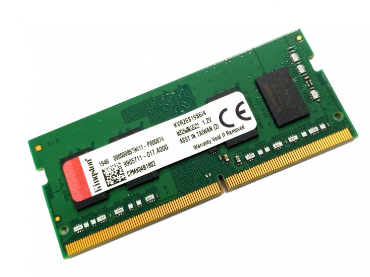 Kingston KVR26S19S6/4 4GB 1Rx16 2666MHz PC4-21300 260pin Laptop / Notebook SODIMM CL19 1.2V Non-ECC DDR4 Memory - Discount Prices, Technical Specs and Reviews - Click Image to Close