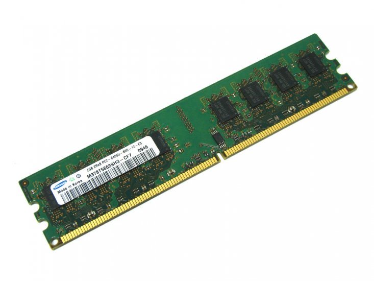 Samsung M378T5663SH3-CF7 2GB PC2-6400U-666-12-E3 2Rx8 800MHz 240-pin DIMM, Non-ECC DDR2 Desktop Memory - Discount Prices, Technical Specs and Reviews - Click Image to Close
