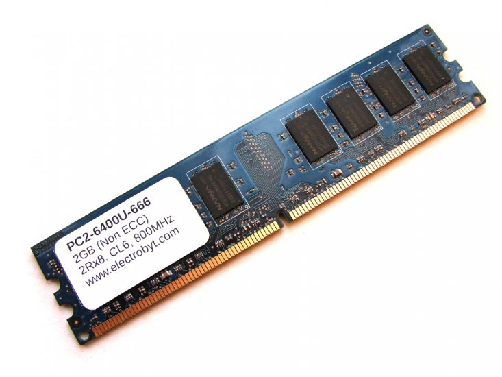 Electrobyt PC2-6400U-666 2GB 800MHz 2Rx8 240-pin DIMM, Non-ECC DDR2 Desktop Memory (BLUE) - Discount Prices, Technical Specs and Reviews - Click Image to Close