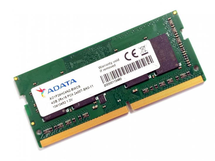 ADATA AO1P24HC4N2-BWCS 4GB PC4-2400T-SK0-11 2Rx16 2400MHz PC4-19200 260pin Laptop / Notebook SODIMM CL17 1.2V Non-ECC DDR4 Memory - Discount Prices, Technical Specs and Reviews - Click Image to Close