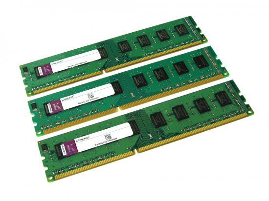 Kingston KVR1066D3N7K3/12G 12GB (3 x 4GB Kit) PC3-8500U 1066MHz 240pin DIMM Desktop Non-ECC DDR3 Memory - Discount Prices, Technical Specs and Reviews