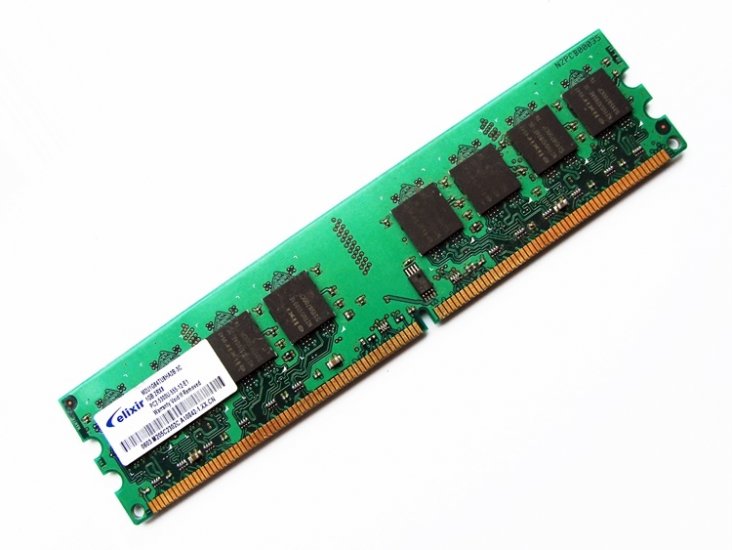 Elixir M2U1G64TU8HA2B-3C PC2-5300U-555-12-E1 1GB 2Rx8 240-pin DIMM, Non-ECC DDR2 Desktop Memory - Discount Prices, Technical Specs and Reviews - Click Image to Close