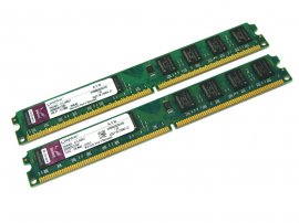 Kingston KVR800D2N5/2G 4GB (2 x 2GB Kit) 800MHz CL5 Low Profile 240-pin DIMMs, Non-ECC DDR2 Desktop Memory - Discount Prices, Technical Specs and Reviews