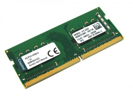 Kingston KCP421SS8/4 4GB 1Rx8 2133MHz PC4-17000 260pin Laptop / Notebook SODIMM CL15 1.2V Non-ECC DDR4 Memory - Discount Prices, Technical Specs and Reviews