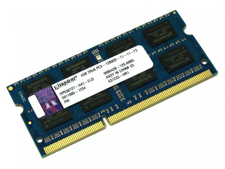 Kingston HP536727-H41-ELD 4GB PC3-12800S-11-11-F3 1600MHz 204pin Laptop / Notebook SODIMM CL11 1.5V Non-ECC DDR3 Memory - Discount Prices, Technical Specs and Reviews - Click Image to Close
