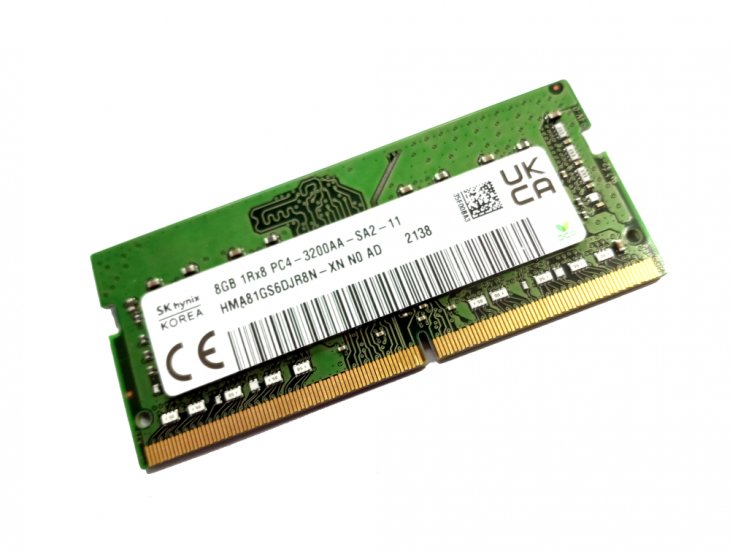 Hynix HMA81GS6DJR8N-XN 8GB PC4-3200AA-SA2-11 1Rx8 3200MHz PC4-25600 260pin Laptop / Notebook SODIMM CL22 1.2V Non-ECC DDR4 Memory - Discount Prices, Technical Specs and Reviews - Click Image to Close