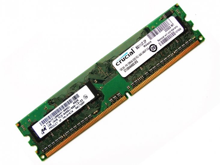Crucial CT12864AA800.8FG PC2-6400U-666-13-ZZ 800MHz 1GB 1Rx8 240-pin DIMM, Non-ECC DDR2 Desktop Memory - Discount Prices, Technical Specs and Reviews - Click Image to Close