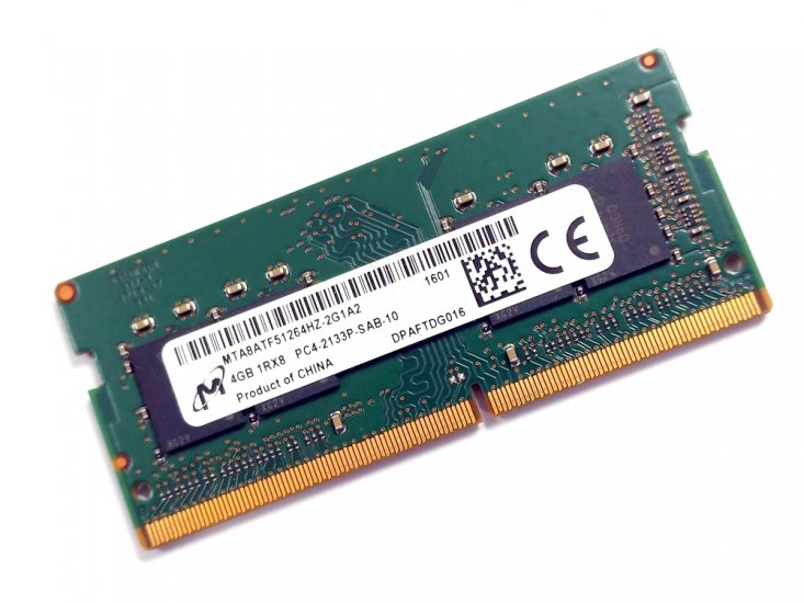 Micron MTA8ATF51264HZ-2G1A2 4GB PC4-2133P-SAB-10 1Rx8 2133MHz PC4-17000 260pin Laptop / Notebook SODIMM CL15 1.2V Non-ECC DDR4 Memory - Discount Prices, Technical Specs and Reviews - Click Image to Close