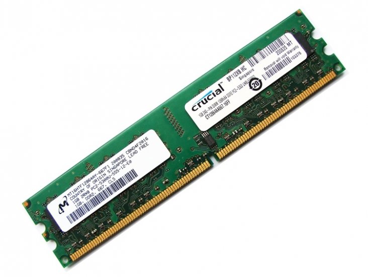 Crucial CT12864AA667.16FF PC2-5300U-555-12-E0 1GB 2Rx8 240-pin DIMM, Non-ECC DDR2 Desktop Memory - Discount Prices, Technical Specs and Reviews - Click Image to Close
