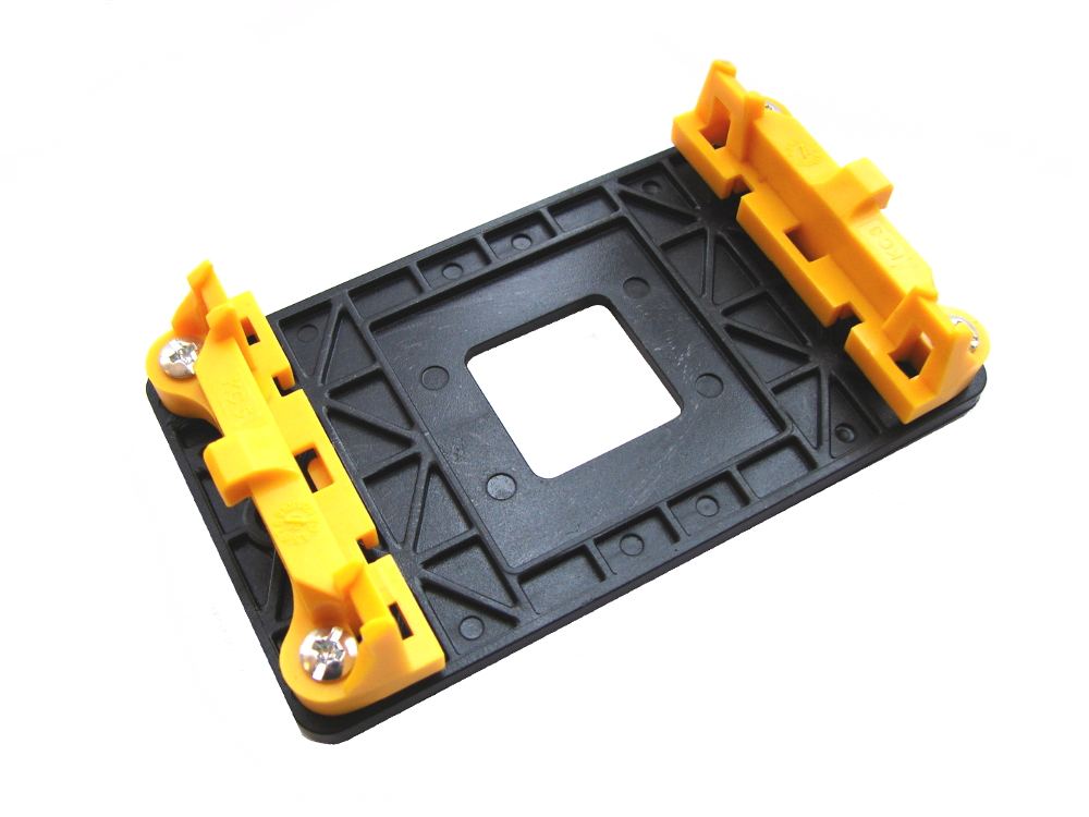 Electrobyt Black/Yellow Plastic Full CPU Bracket with Clips and screws/bolts for AMD Socket AM3, AM2, FM1, FM2, S939, S940, S754, and AM3+ FX Motherboards (YBMF) - Discount Prices, Technical Specs and Reviews