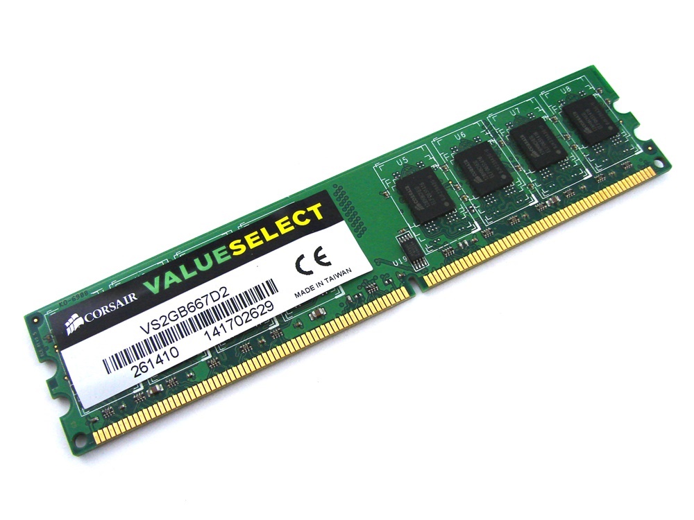 Corsair Value Select VS2GB667D2 2GB PC2-5300 2Rx8 667MHz CL5 240-pin DIMM, Non-ECC DDR2 Desktop Memory - Discount Prices, Technical Specs and Reviews