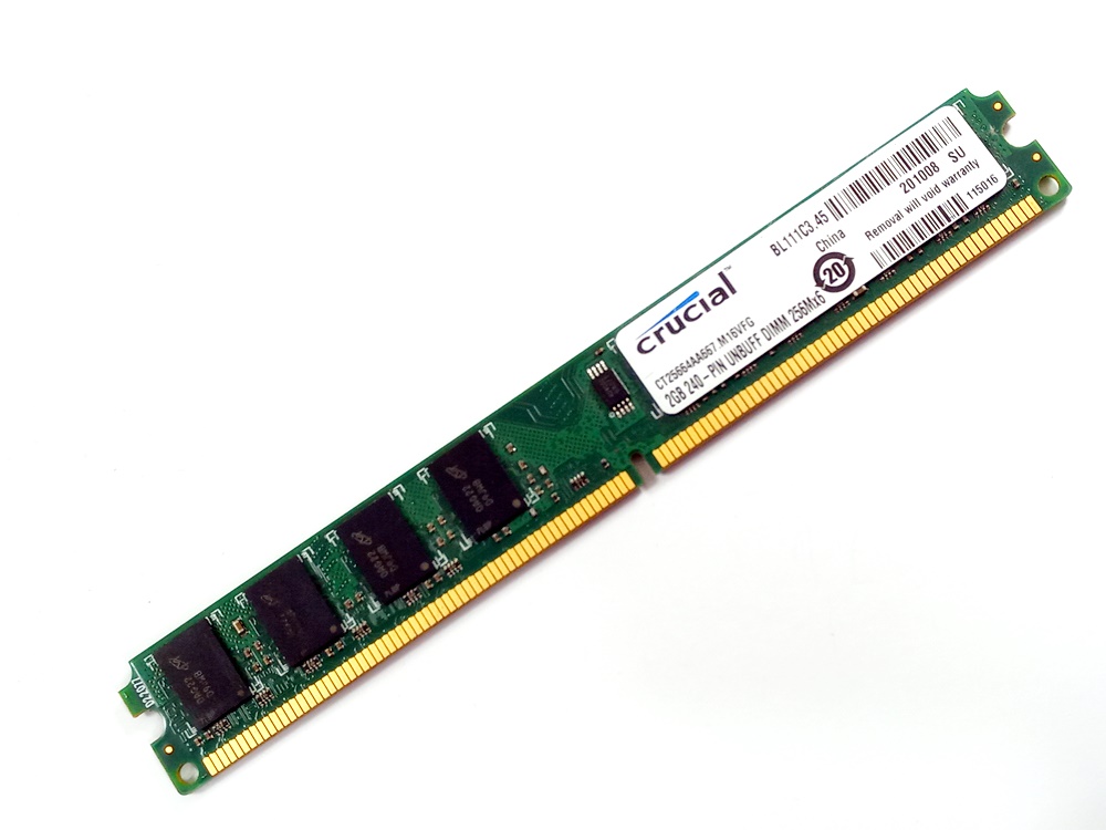 Crucial CT25664AA667 PC2-5300U-555-12 2GB 2Rx8 Low Profile 240-pin DIMM, Non-ECC DDR2 Desktop Memory - Discount Prices, Technical Specs and Reviews