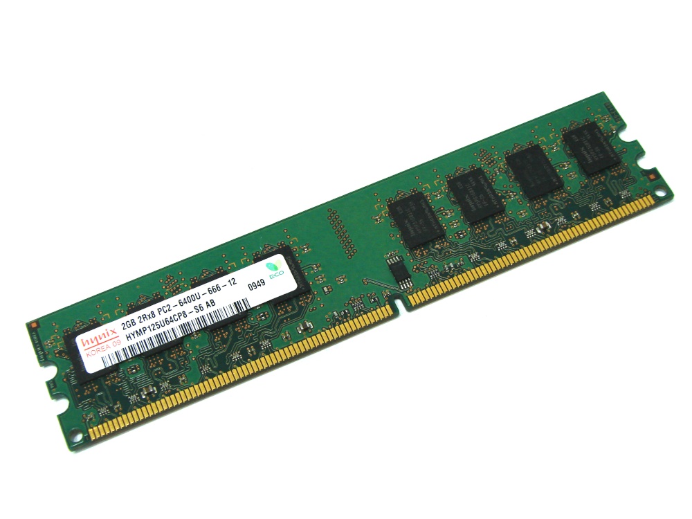 Hynix HYMP125U64CP8-S6 2GB PC2-6400U-666-12 2Rx8 240-pin DIMM, Non-ECC DDR2 Desktop Memory - Discount Prices, Technical Specs and Reviews
