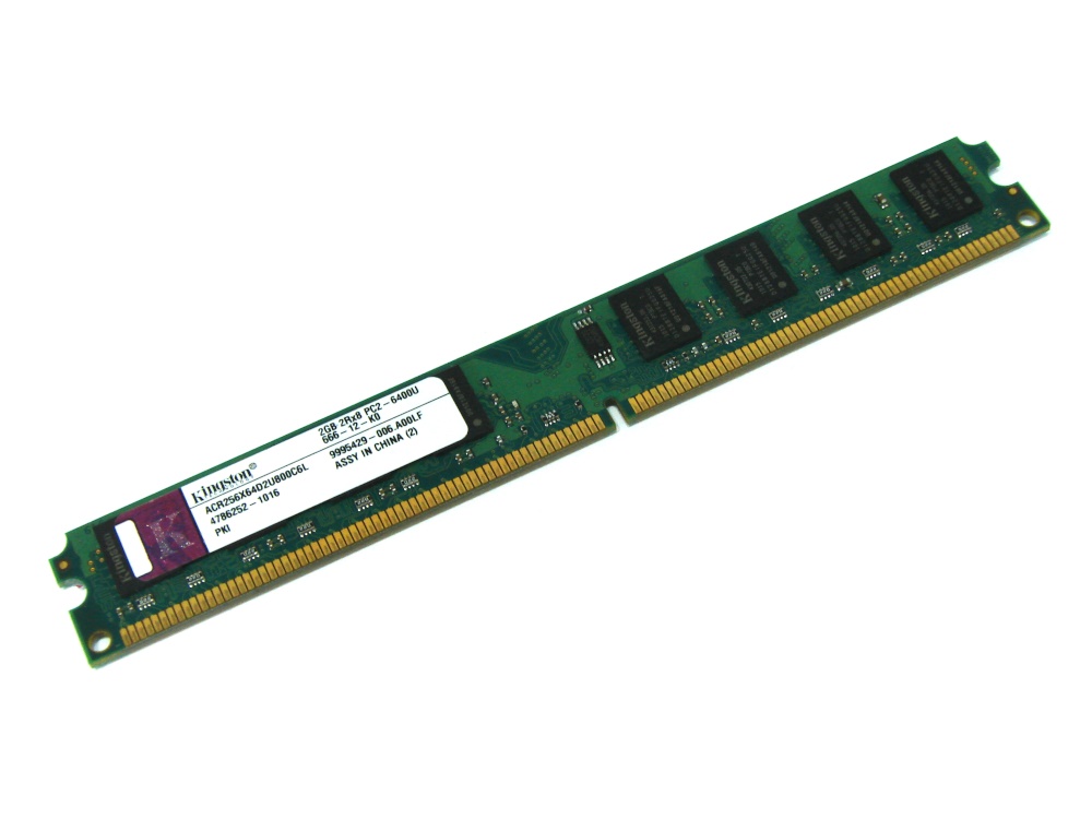 Kingston ACR256X64D2U800C6L 2GB CL6 800MHz PC2-6400 Low Profile 240-pin DIMM, Non-ECC DDR2 Desktop Memory - Discount Prices, Technical Specs and Reviews