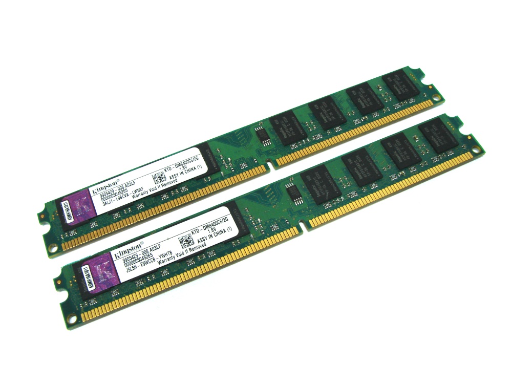 Kingston KTD-DM8400C6/2G 4GB (2 x 2GB KIt) CL6 800MHz PC2-6400 240-pin Low Profile DIMM, Non-ECC DDR2 Desktop Memory - Discount Prices, Technical Specs and Reviews