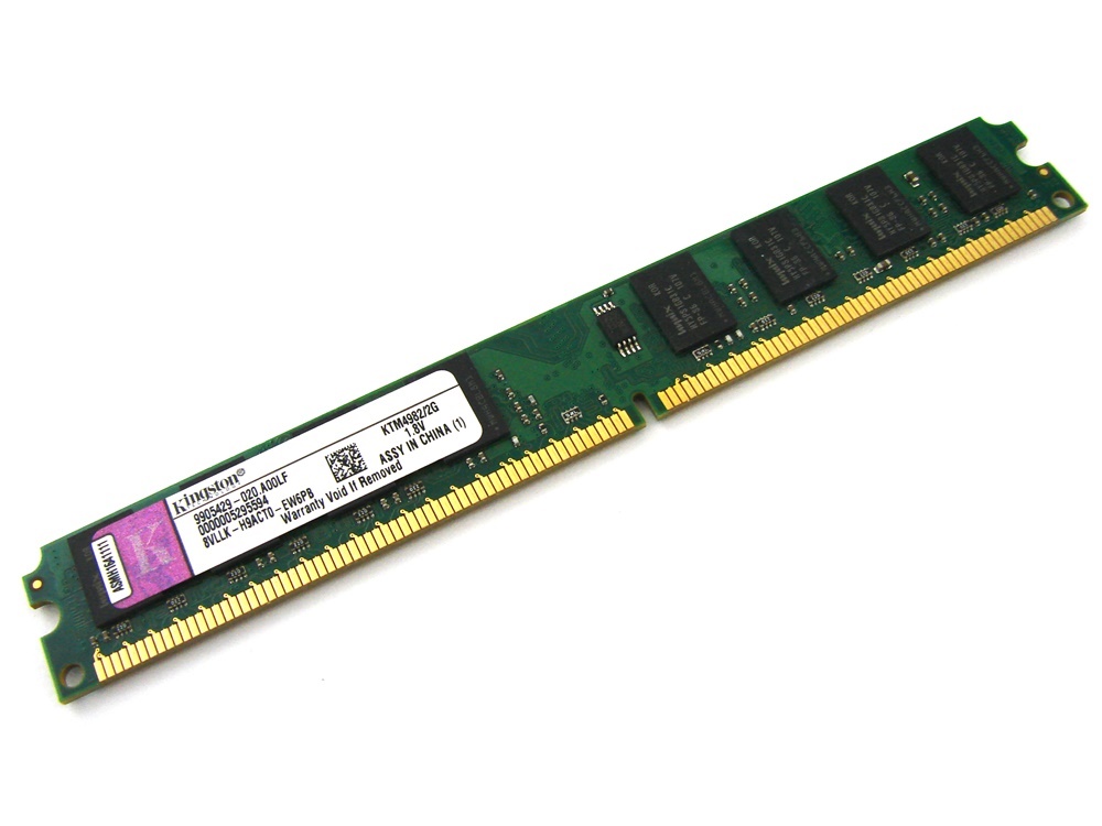 Kingston KTM4982/2G 2GB Low Profile PC2-5300 2Rx8 667MHz CL5 240-pin DIMM, Non-ECC DDR2 Desktop Memory - Discount Prices, Technical Specs and Reviews
