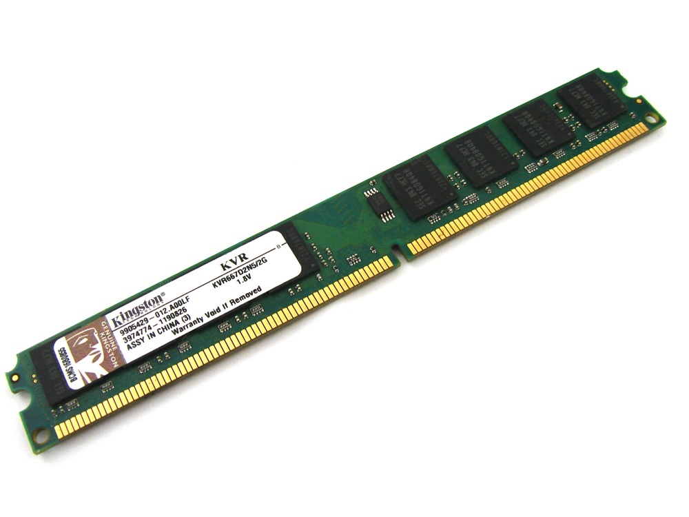 Kingston Value Range KVR667D2N5/2G 2GB Low Profile PC2-5300 2Rx8 667MHz CL5 240-pin DIMM, Non-ECC DDR2 Desktop Memory - Discount Prices, Technical Specs and Reviews