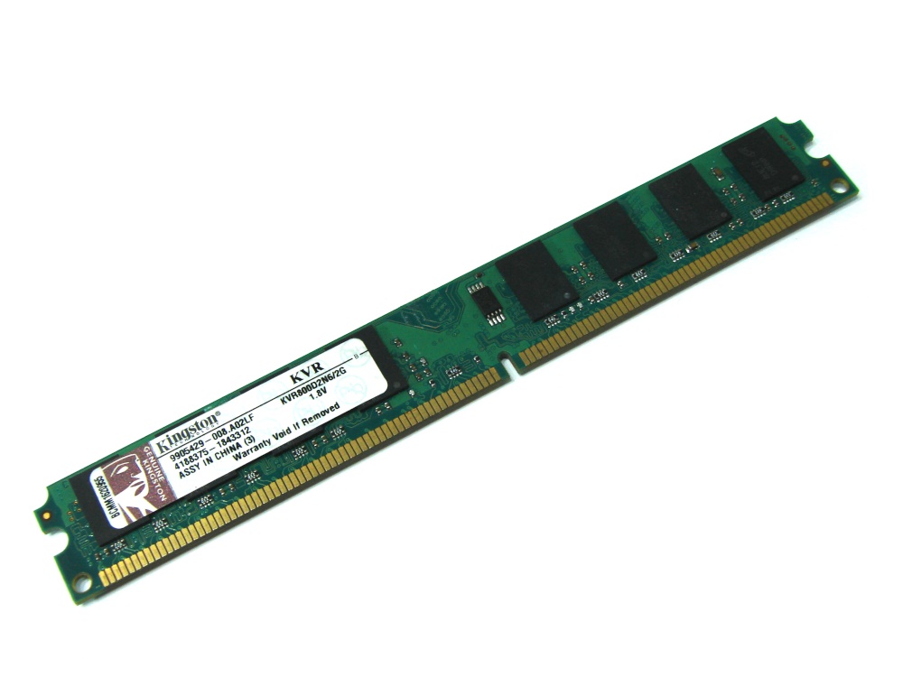 Kingston KVR800D2N6/2G 2GB 800MHz 2Rx8 Low Profile 240-pin DIMM, Non-ECC DDR2 Desktop Memory - Discount Prices, Technical Specs and Reviews