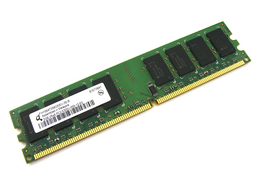 Qimonda HYS64T256020EU-3S-B 2GB PC2-5300U-555-12-E0 2Rx8 667MHz CL5 240-pin DIMM, Non-ECC DDR2 Desktop Memory - Discount Prices, Technical Specs and Reviews