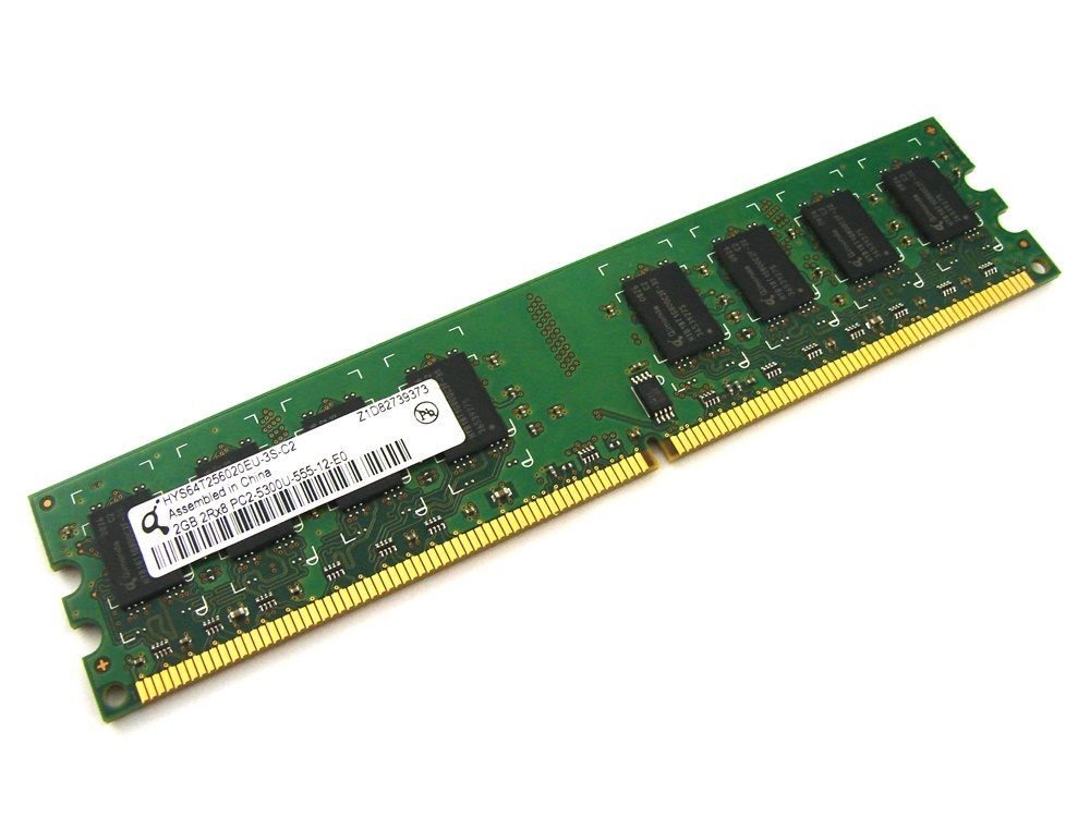 Qimonda HYS64T256020EU-3S-C2 2GB PC2-5300U-555-12-E0 2Rx8 667MHz CL5 240-pin DIMM, Non-ECC DDR2 Desktop Memory - Discount Prices, Technical Specs and Reviews