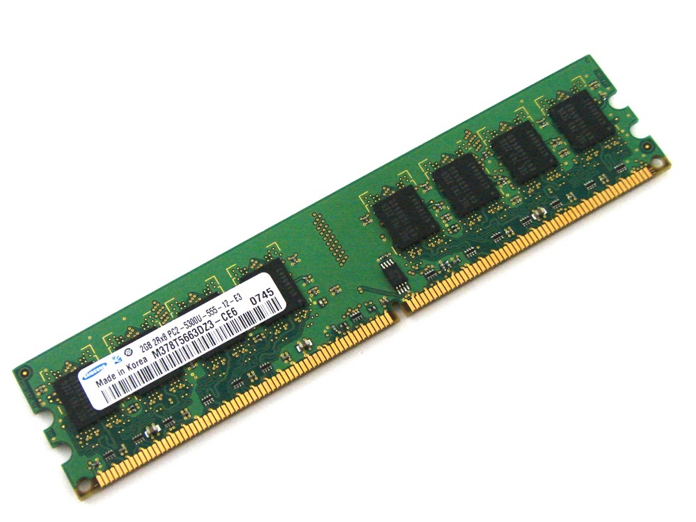 Samsung M378T5663DZ3-CE6 2GB PC2-5300U-555-12-E3 2Rx8 667MHz CL5 240-pin DIMM, Non-ECC DDR2 Desktop Memory - Discount Prices, Technical Specs and Reviews
