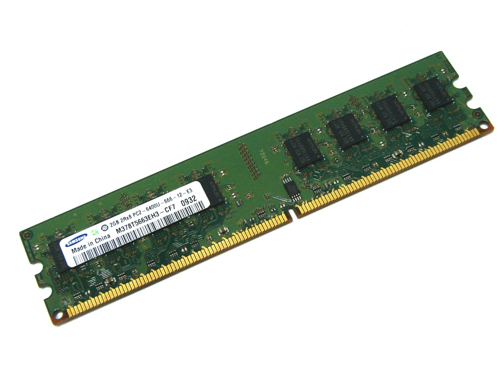 Samsung M378T5663EH3-CF7 2GB PC2-6400U-666-12-E3 2Rx8 800MHz 240-pin DIMM, Non-ECC DDR2 Desktop Memory - Discount Prices, Technical Specs and Reviews