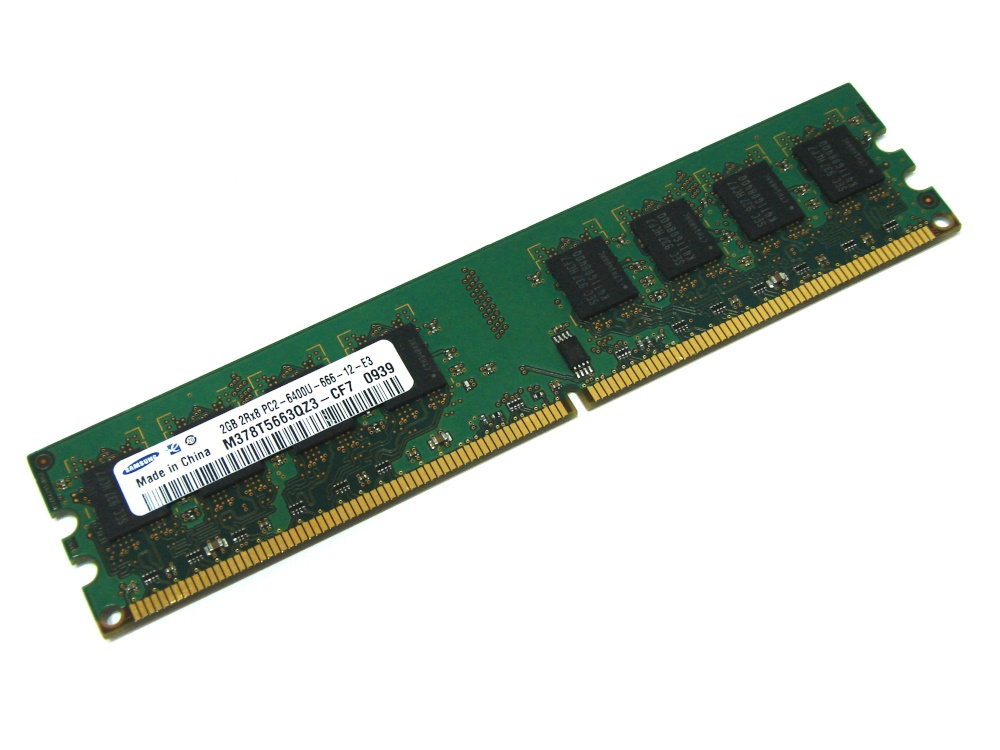 Samsung M378T5663QZ3-CF7 2GB PC2-6400U-666-12-E3 2Rx8 800MHz 240-pin DIMM, Non-ECC DDR2 Desktop Memory - Discount Prices, Technical Specs and Reviews