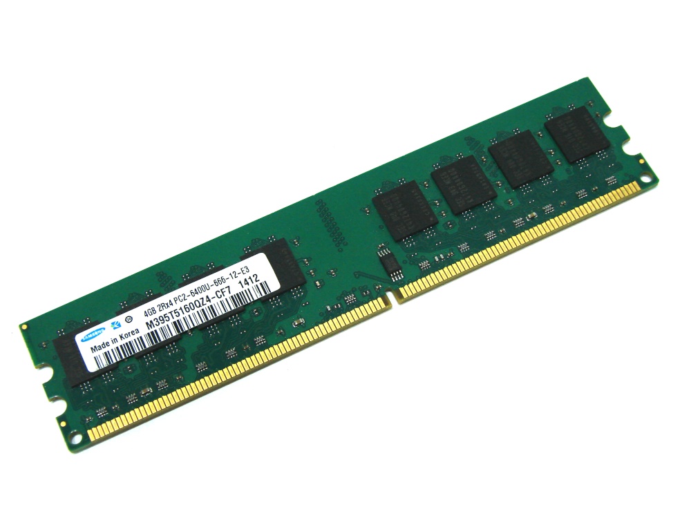 Samsung M395T5160QZ4-CF7 4GB PC2-6400U-666-12-E3 2Rx4 800MHz 240-pin DIMM, Non-ECC DDR2 Desktop Memory - Discount Prices, Technical Specs and Reviews