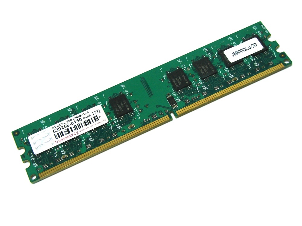 Transcend JM800QLU-2G 2GB 2Rx8 PC2-6400U 800MHz 240-pin DIMM, Non-ECC DDR2 Desktop Memory - Discount Prices, Technical Specs and Reviews